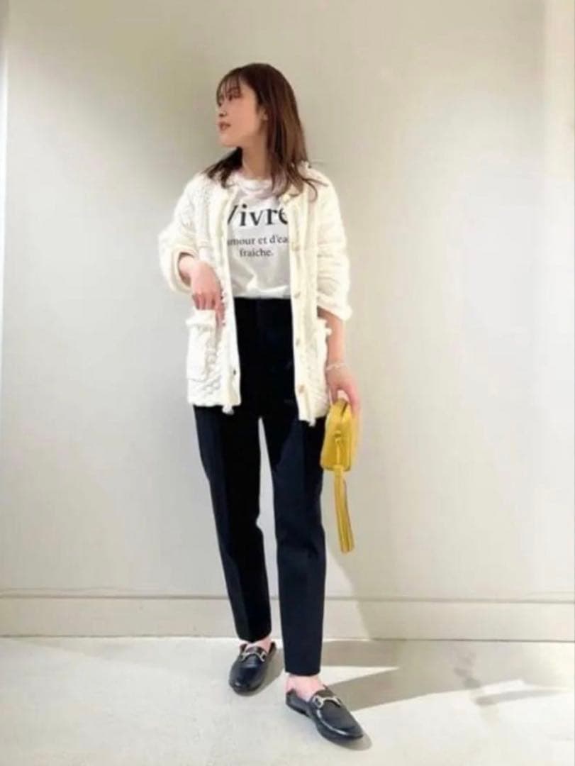 allureville アルアバイル フリゼパターンMIXカーディガン 2 金釦