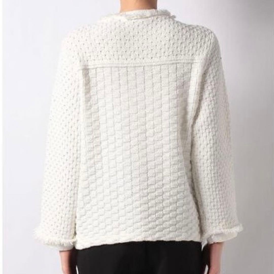 allureville アルアバイル フリゼパターンMIXカーディガン 2 金釦