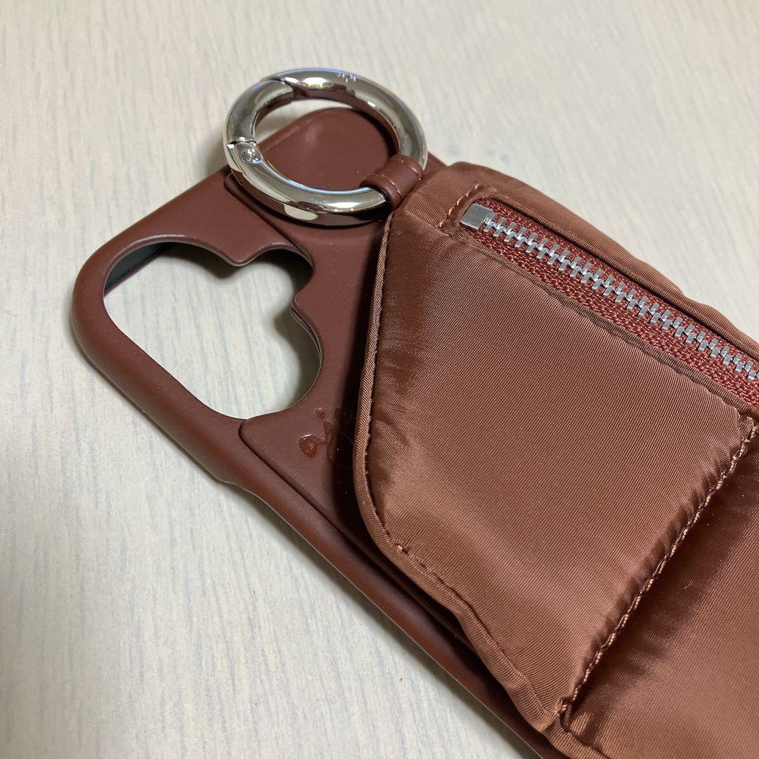 ajew エジュー iPhone16 パファーケース ひも付き ブラウン 完売品