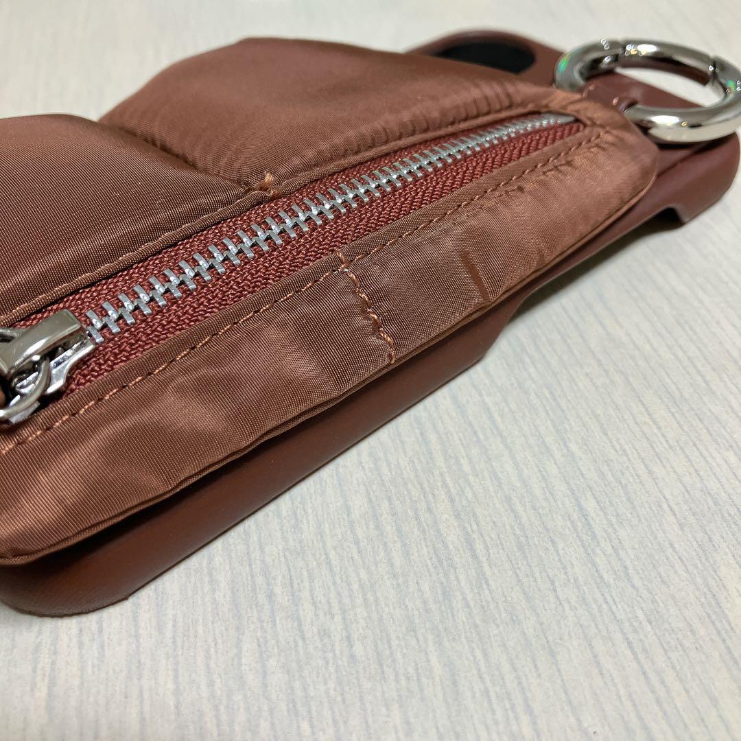 ajew エジュー iPhone16 パファーケース ひも付き ブラウン 完売品