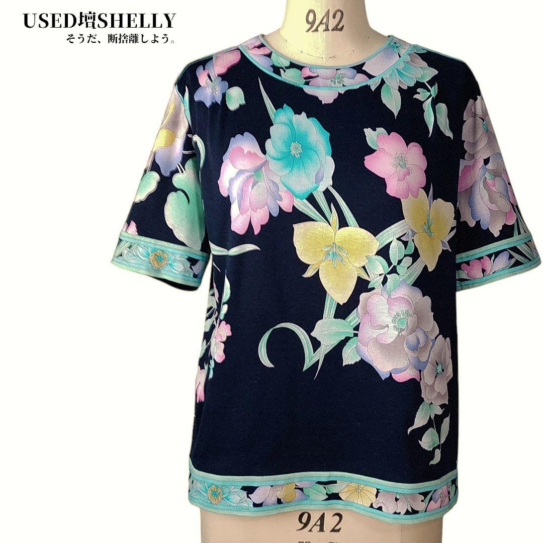 ☆ LEONARD レオナール シーアイランドコットン フラワー柄 カットソー