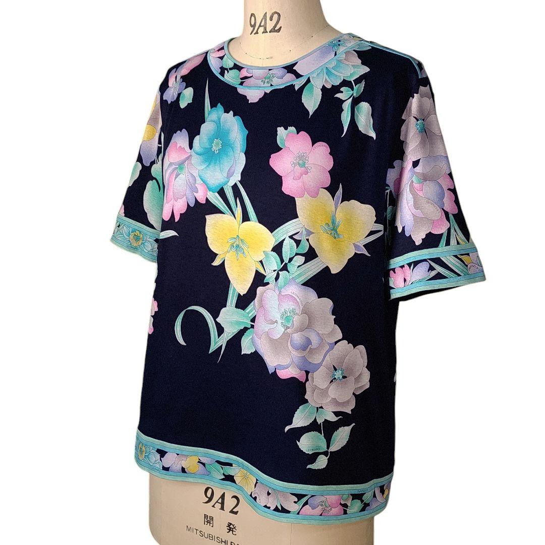 ☆ LEONARD レオナール シーアイランドコットン フラワー柄 カットソー