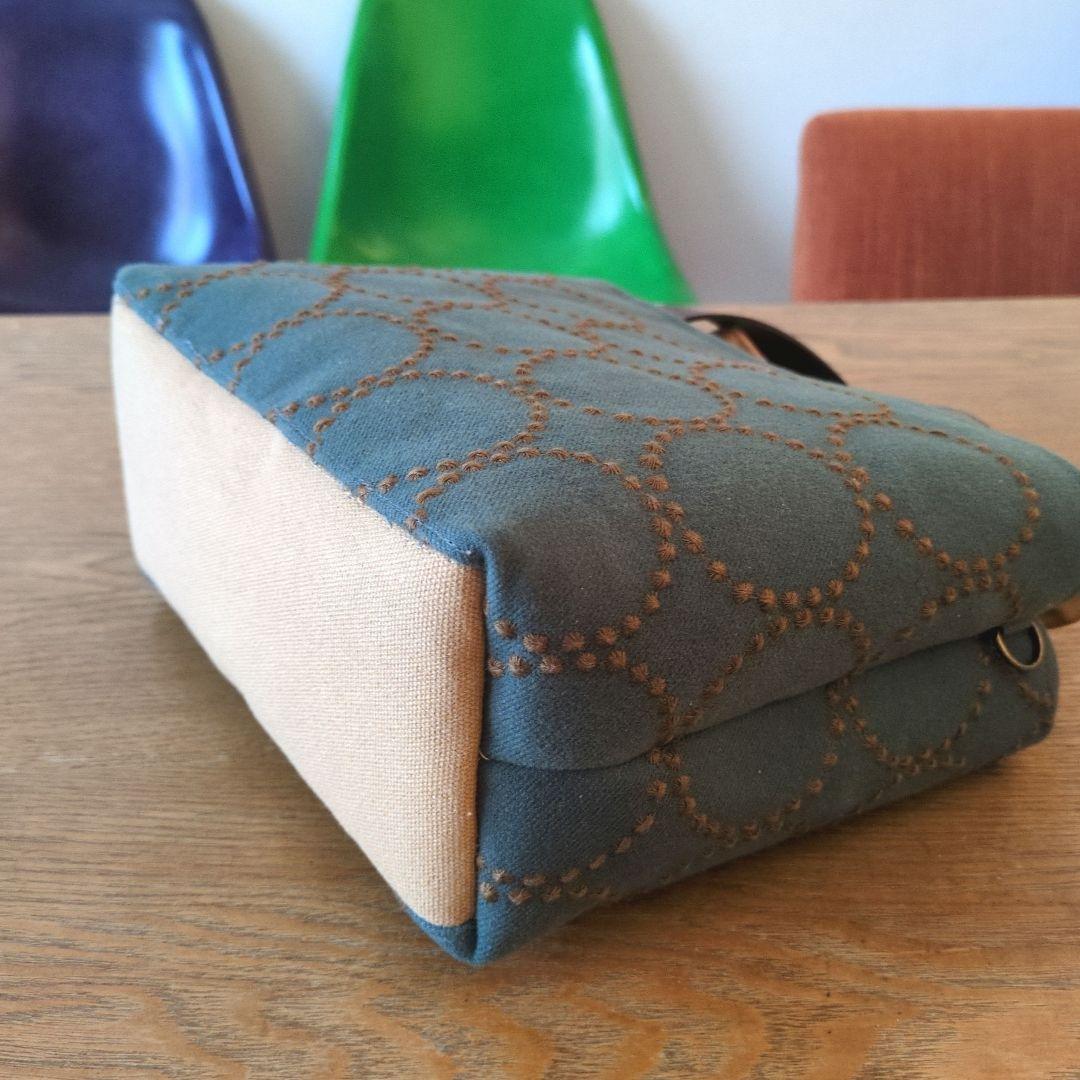 あおりポケットの巾着バッグ＊ミナペルホネン