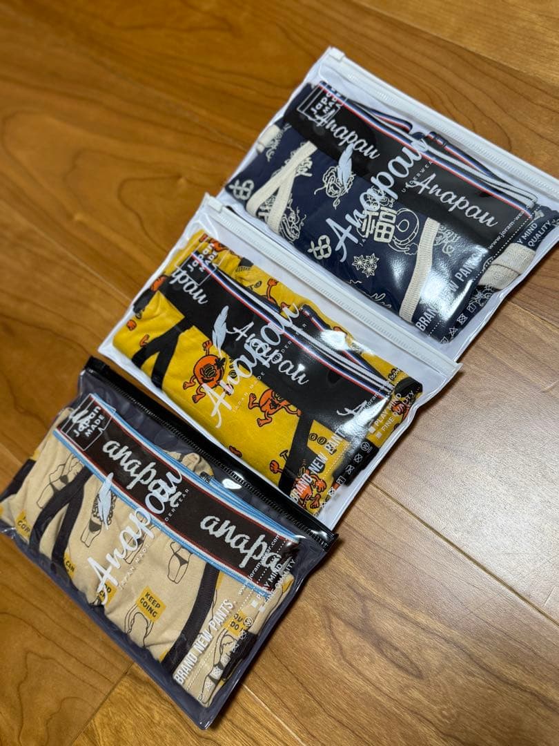 新品⭐︎Anapau アナパウ　ボクサーパンツ３枚セット　全て前開き　Lサイズ