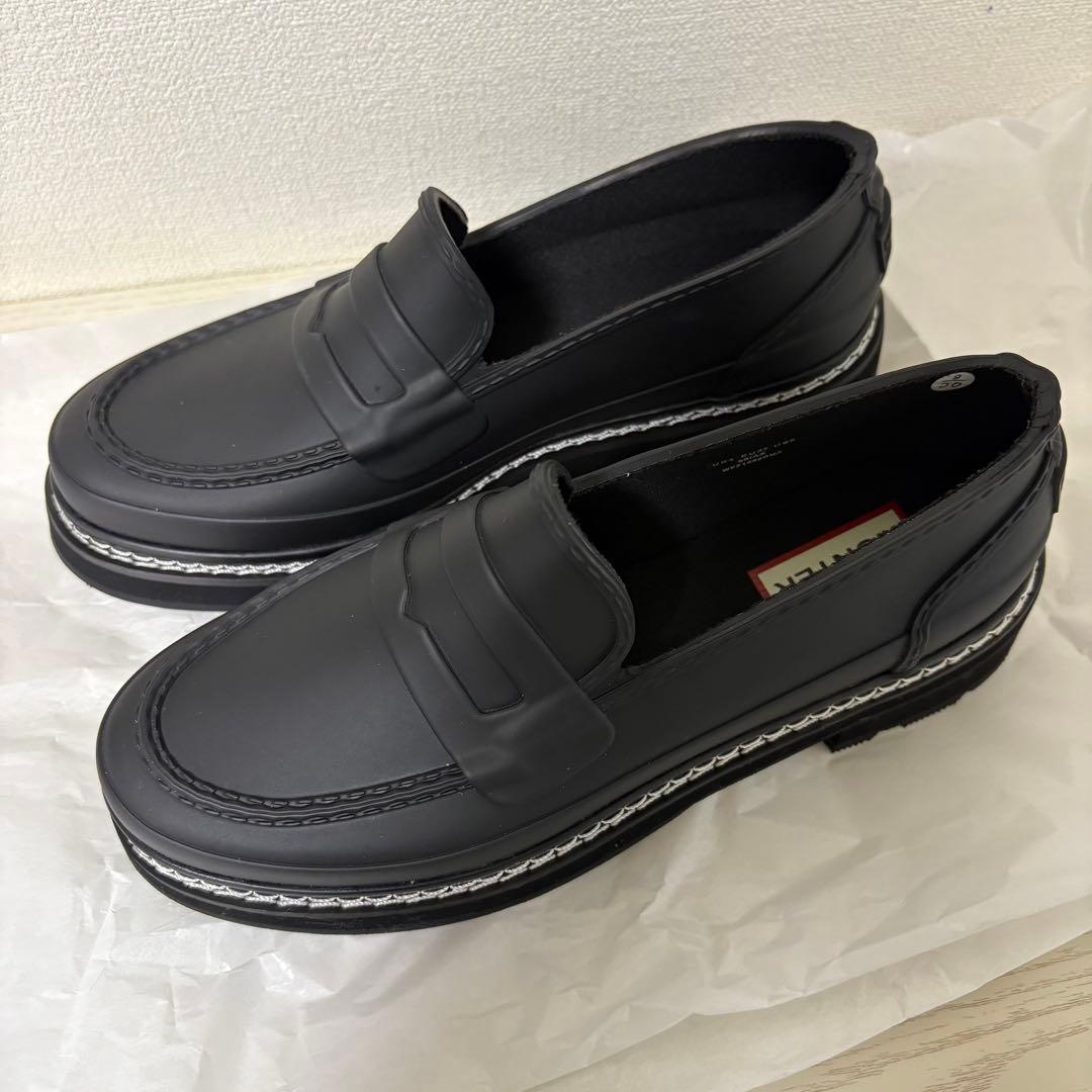 【1回着用】Hunter レインローファー　23㎝