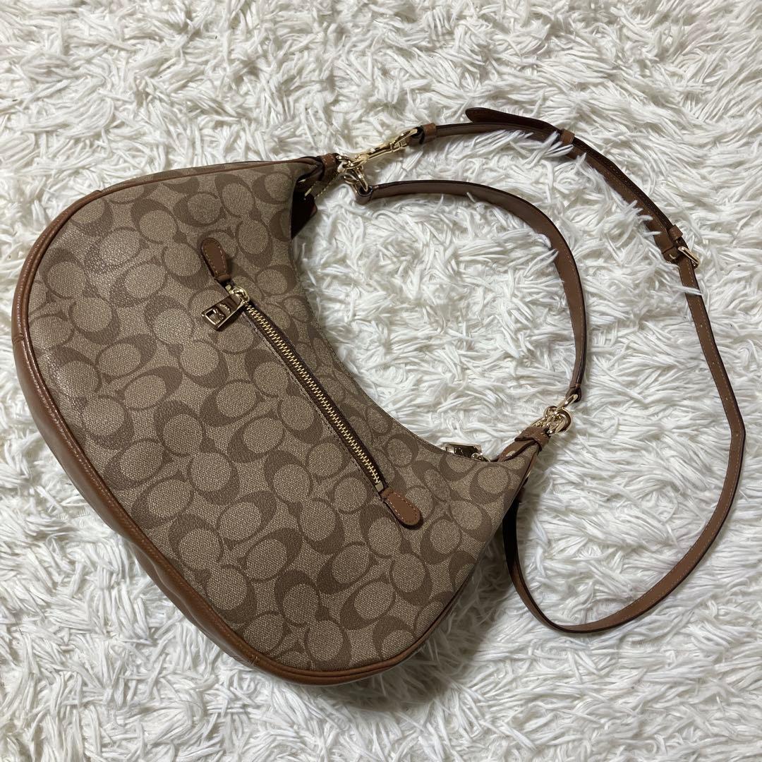美品【COACH】コーチ シグネチャー 2WAY ショルダー　ハンドバッグ