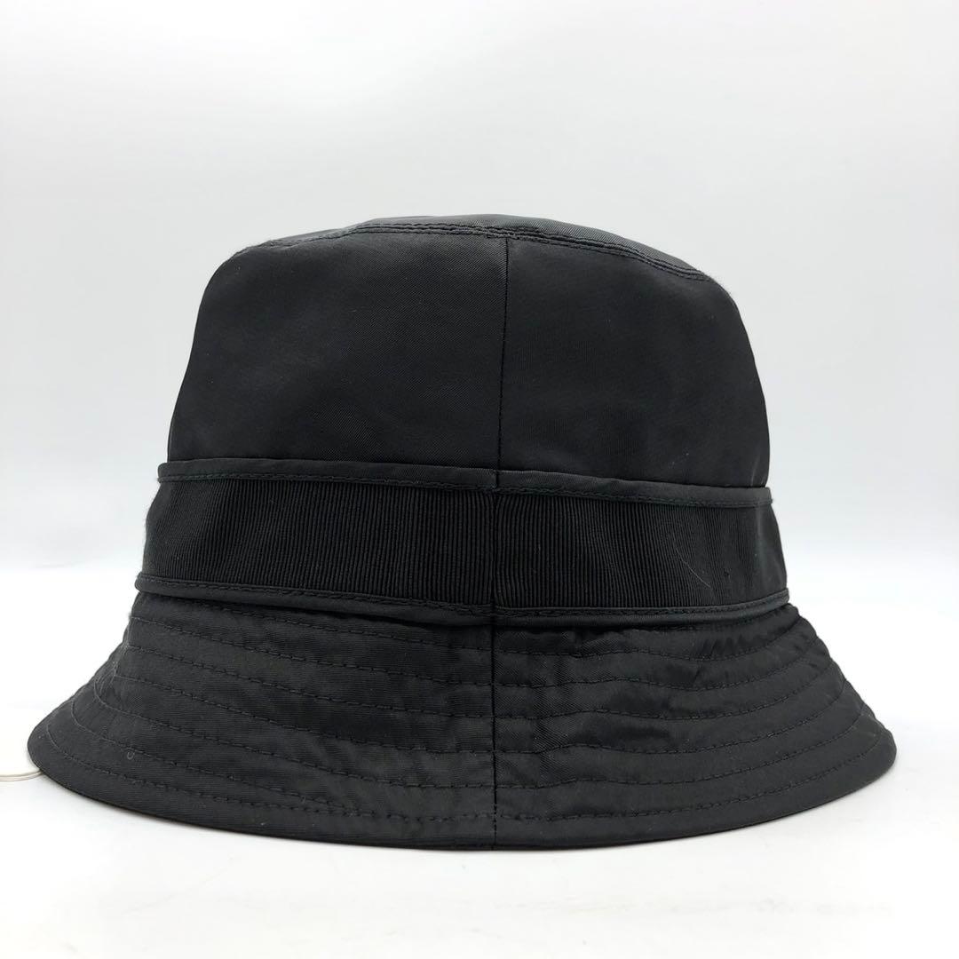 【近年モデル 新品】 MONCLER バケットハット ナイロン ブラック ロゴ
