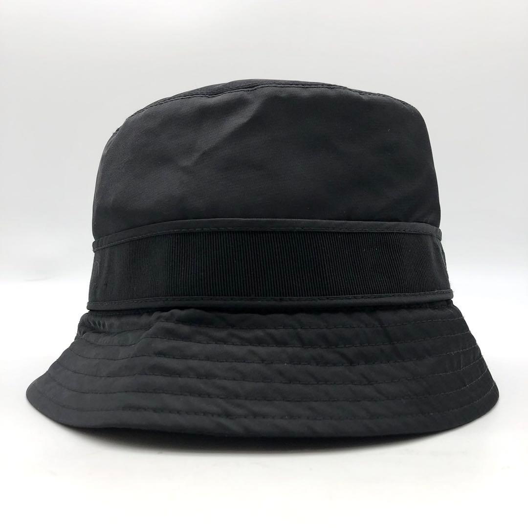 【近年モデル 新品】 MONCLER バケットハット ナイロン ブラック ロゴ