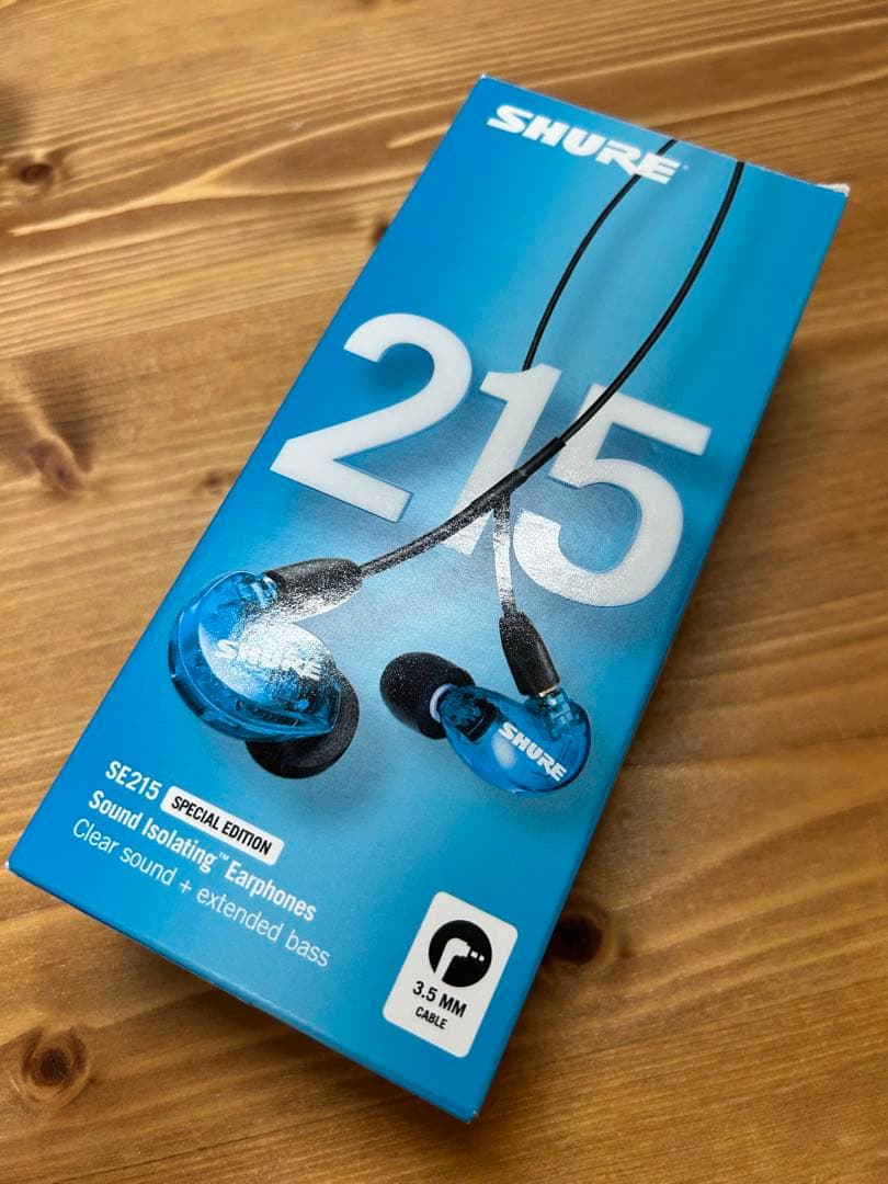 【美品】SHURE SE215 クリアブルー 有線イヤホン