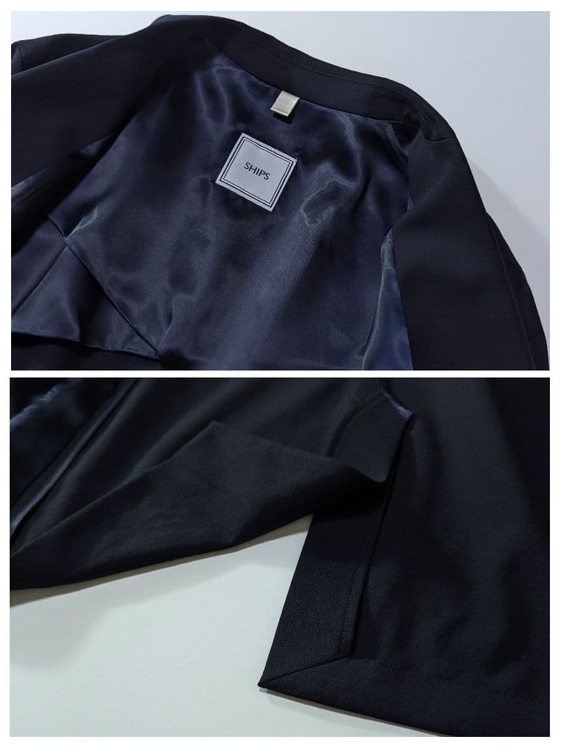 超高級ウール★タグ付き★SHIPS　テーラードジャケット　紺　L