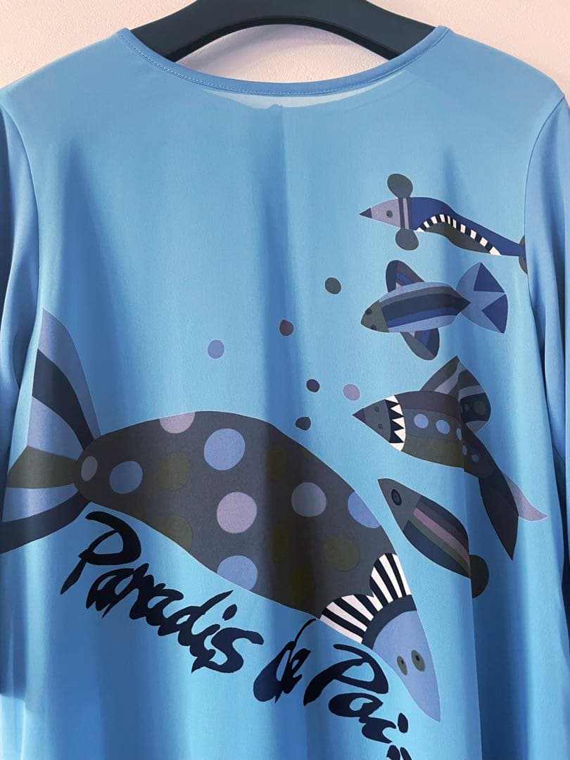 トクコプルミエブォル魚のグラフィックプリント 七分袖チュニック