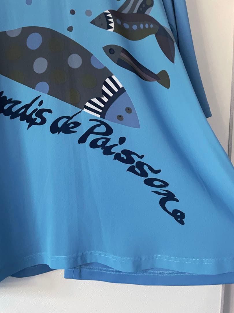 トクコプルミエブォル魚のグラフィックプリント 七分袖チュニック