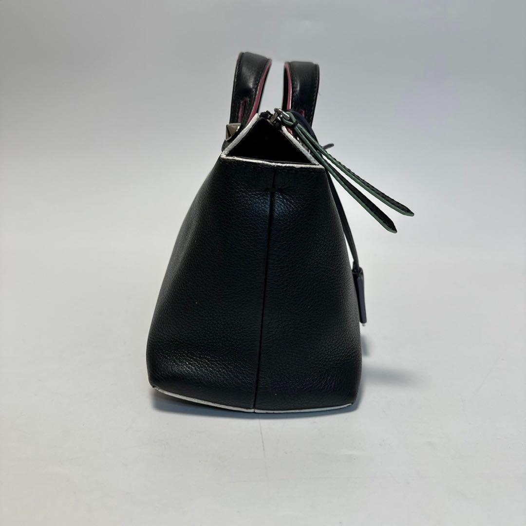 k96【美品】保存袋付　フェンディ　ビジュー　黒　バイザウェイミディアムハンド.