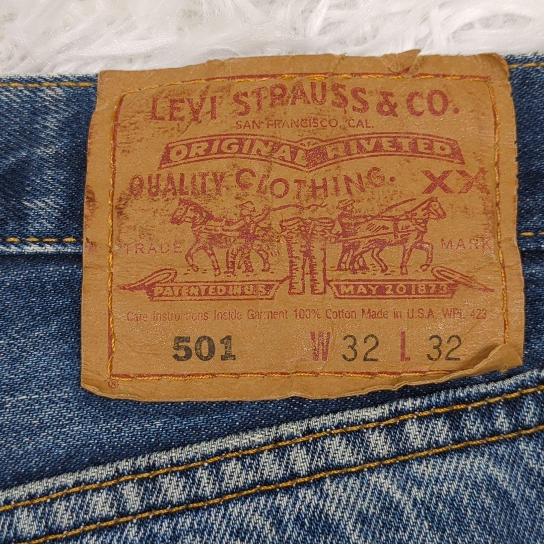 USA製【希少サイズ 32】リーバイス　501　デニムパンツ　553工場