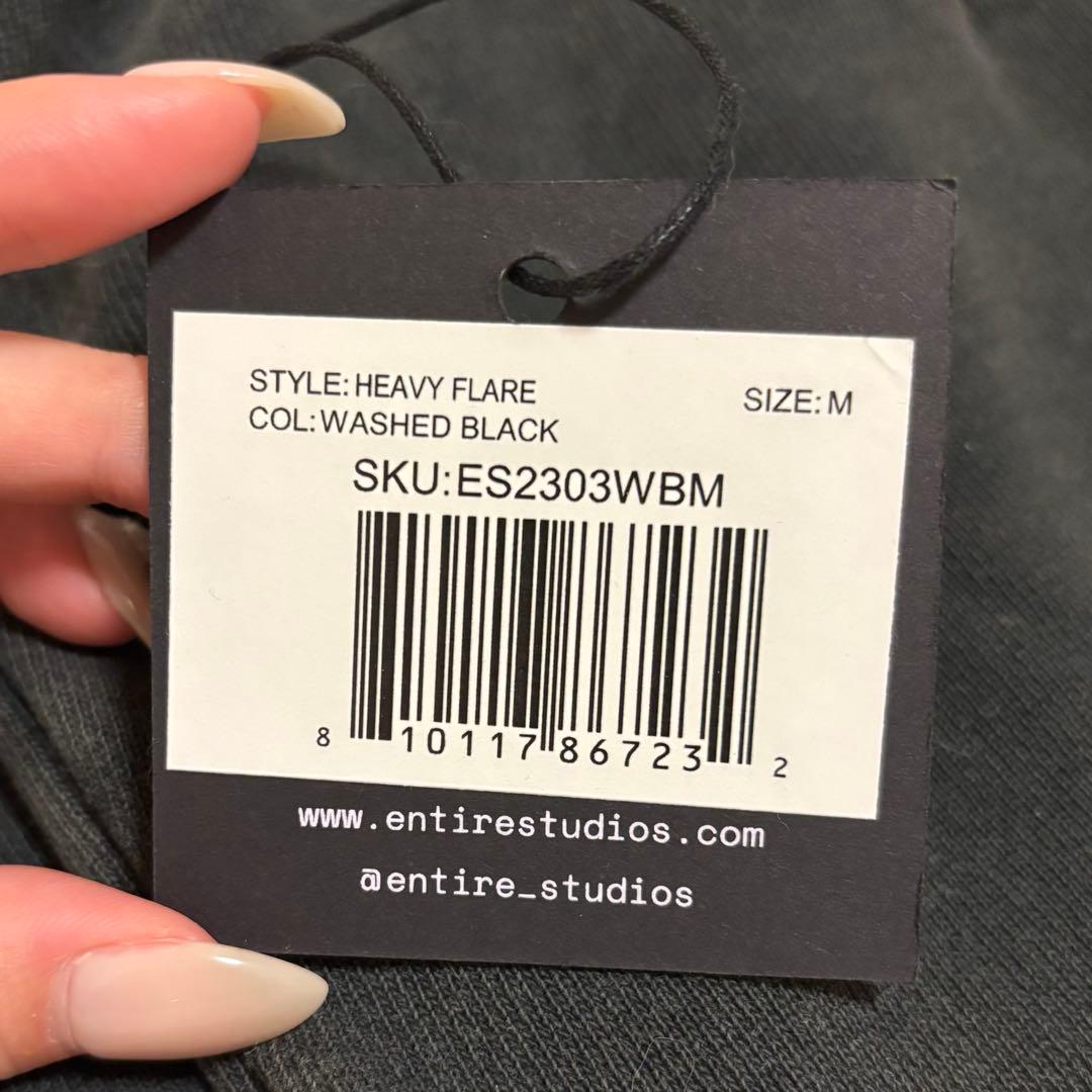 パンツ entire studios HEAVY FLARE WASHED BLACK