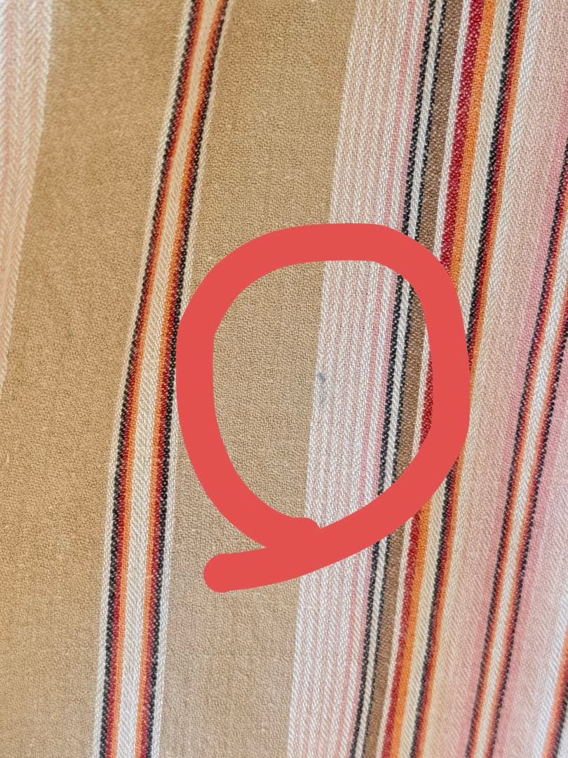 45R インドミニヘリンボンストライプのビッグシャツドレス フリーサイズ