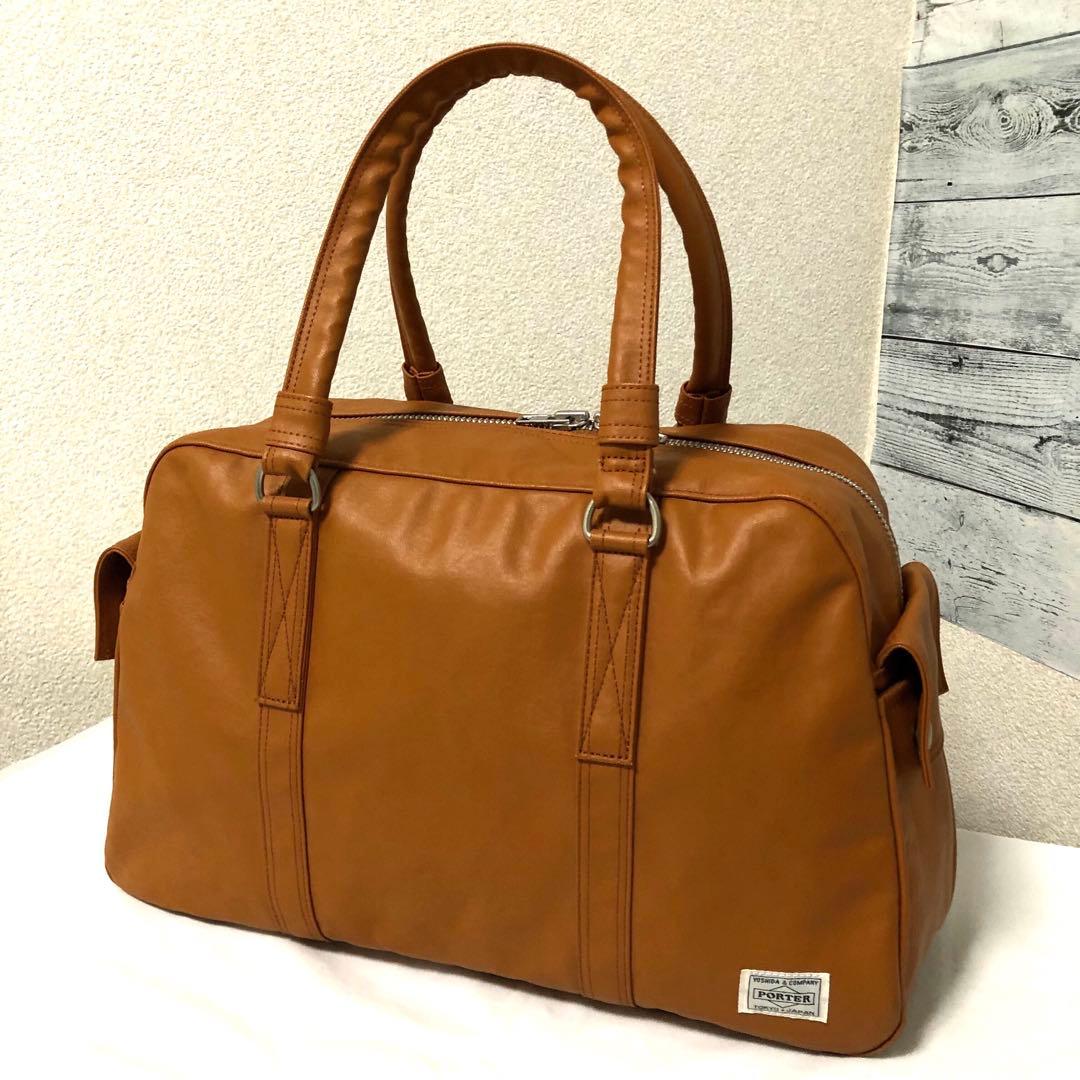 美品✨人気 ポーター フリースタイル ミニボストンバッグ 大容量 キャメル