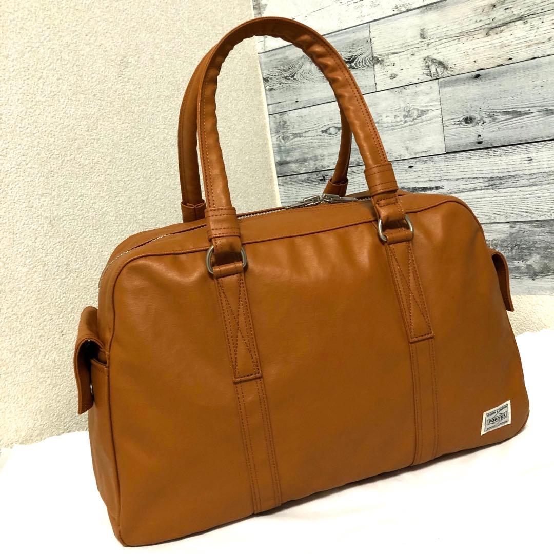 美品✨人気 ポーター フリースタイル ミニボストンバッグ 大容量 キャメル