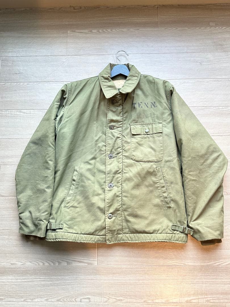 実物　70s A-2デッキ　ジャケットオリーブグリーン ミリタリージャケット