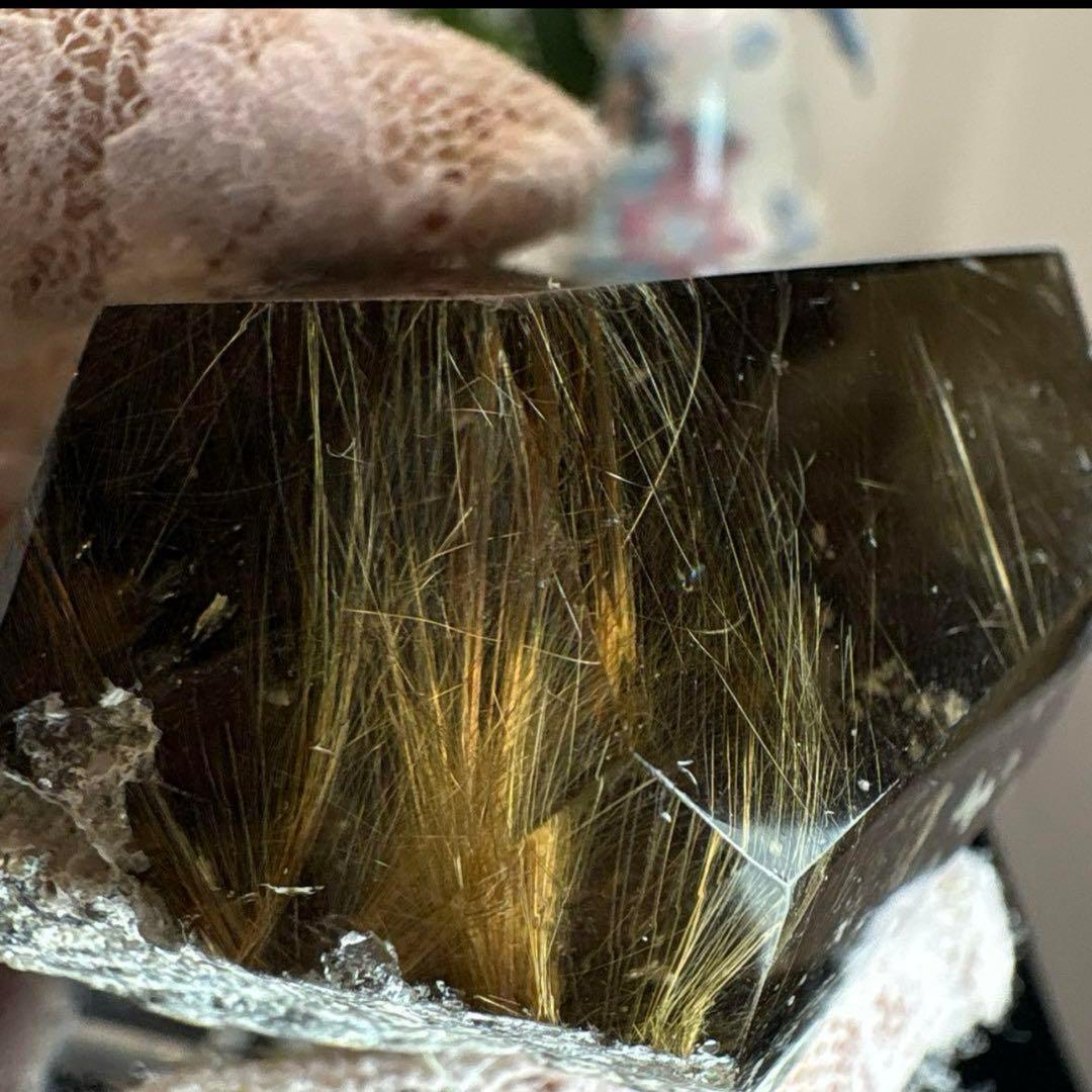 スモーキークォーツ♡ゴールドルチル♡フリーフォームホワイトガーデンNo.2302