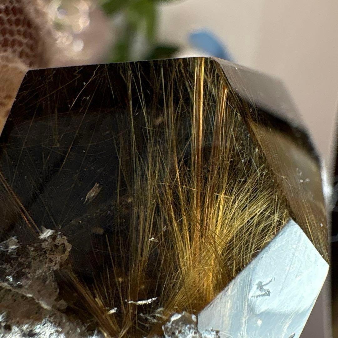 スモーキークォーツ♡ゴールドルチル♡フリーフォームホワイトガーデンNo.2302