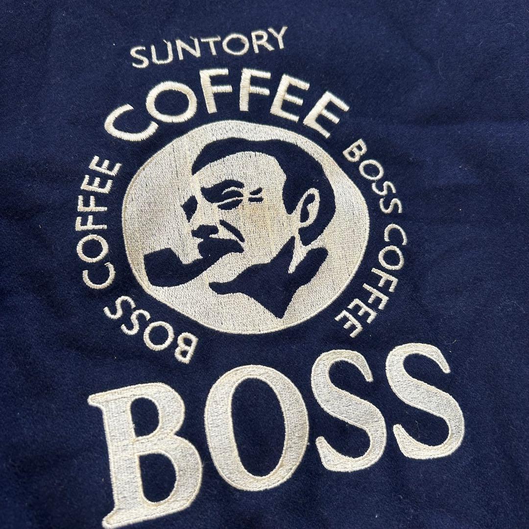 希少 90s 非売品 Boss スタジャン 袖レザー 本革 刺繍 企業系 古着