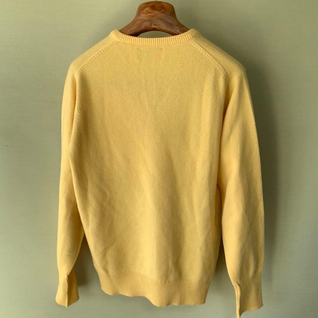 Ballantyneバランタイン カシミヤVネックニット 40 英国製 イエロー