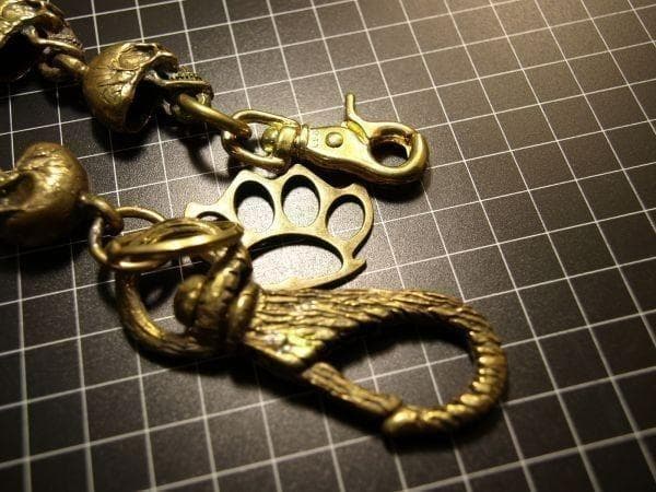 スカル★極太ウォレットチェーン★SKULL★ドクロ★カイザーナックル付き