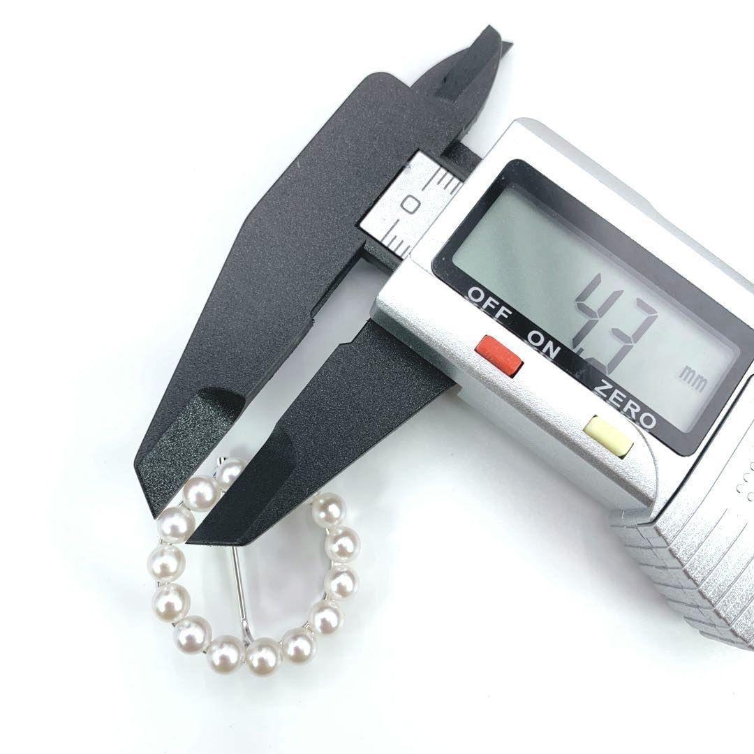 未使用級　MIKIMOTO　ミキモト　サークル　ブローチ　パール　4.3mm