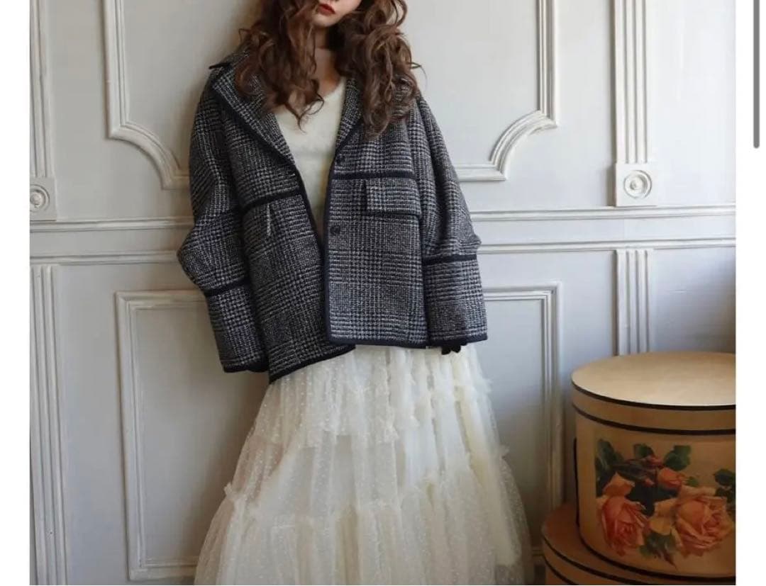 美品　ロージールーチェ TWEED TAILORED JACKET 黒　コート