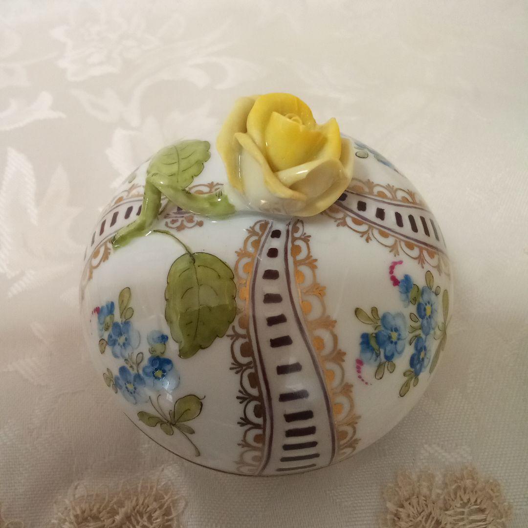 ヘレンド小物入れ　わすれな草　マスターペインターサイン入り