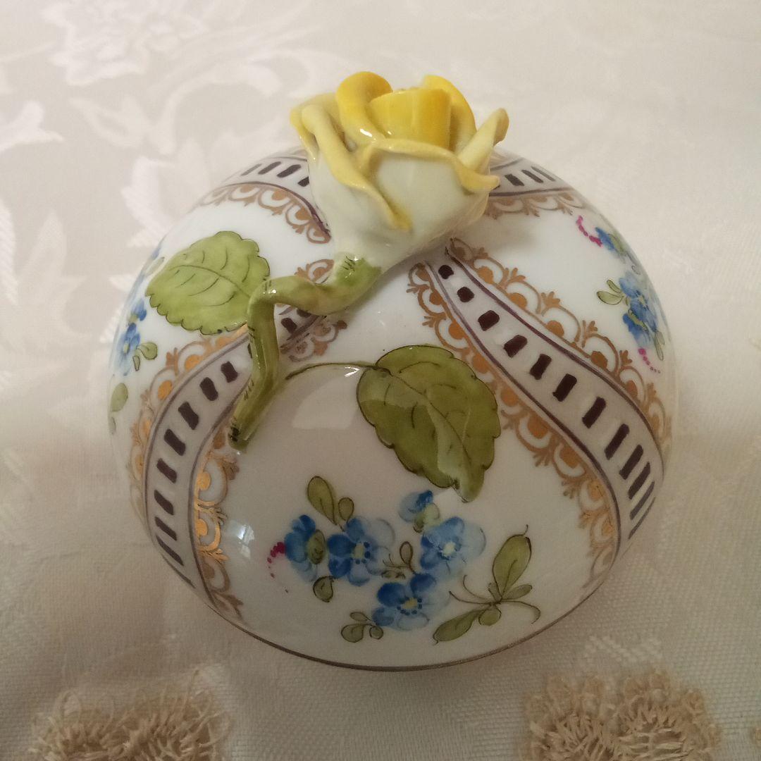 ヘレンド小物入れ　わすれな草　マスターペインターサイン入り