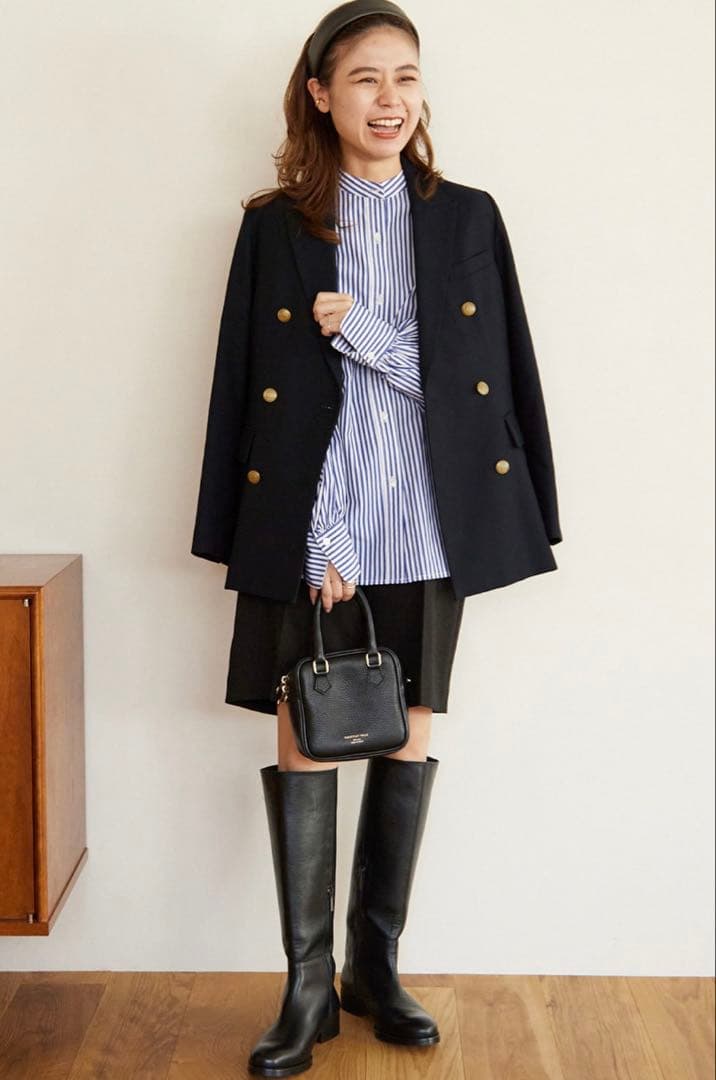 ジャーナルスタンダード　極美品T/Wギャバネイビーブレザー　ダブル　ジャケット