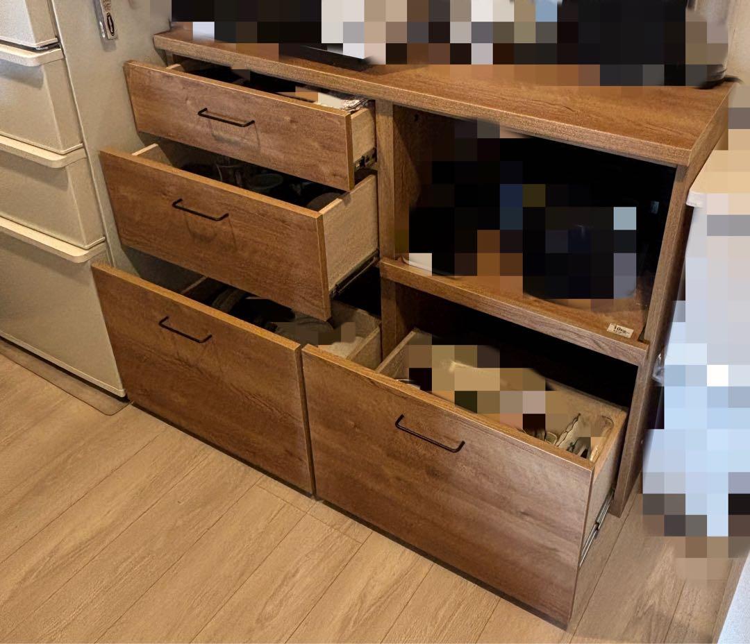 送料込み【大川家具/日本製】キッチンカウンター 120 北欧 キッチン収納 国産