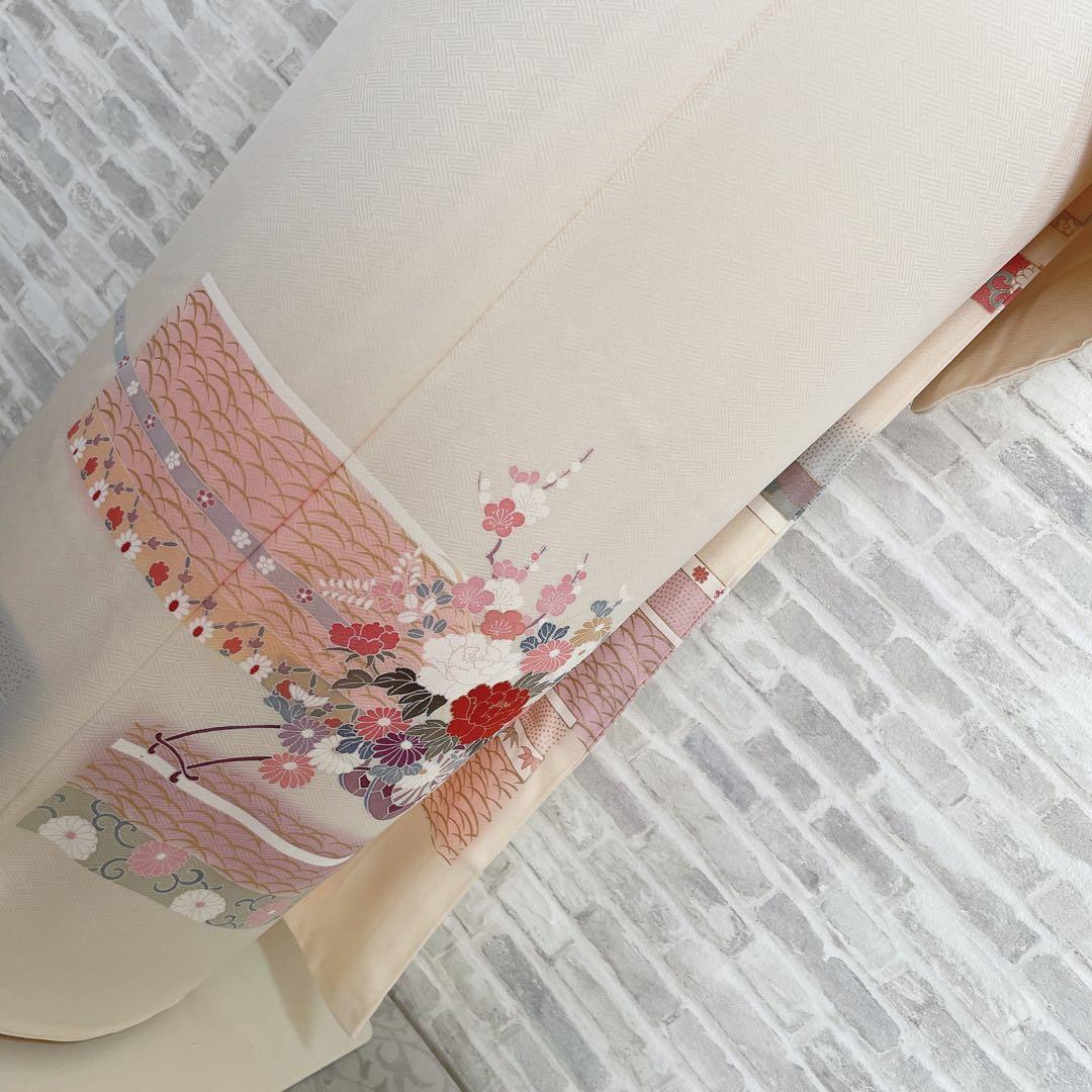 訪問着　フルセット　花ぐるま　金彩加工　華やか　入学式　卒業式　着物　I8