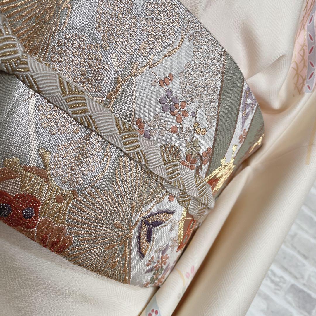 訪問着　フルセット　花ぐるま　金彩加工　華やか　入学式　卒業式　着物　I8