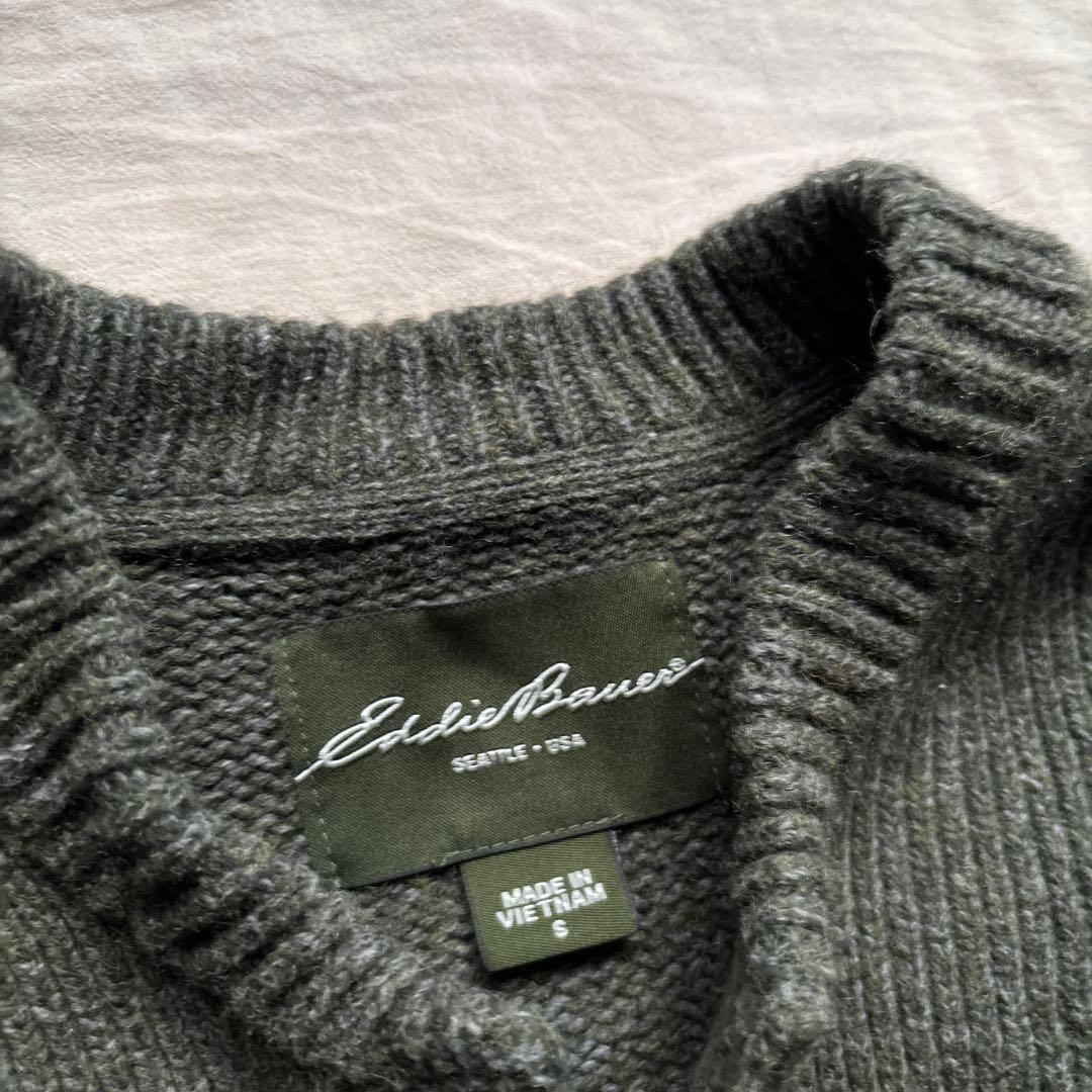 【00s】Eddie Bauer ヘンリーネック ニット メランジ