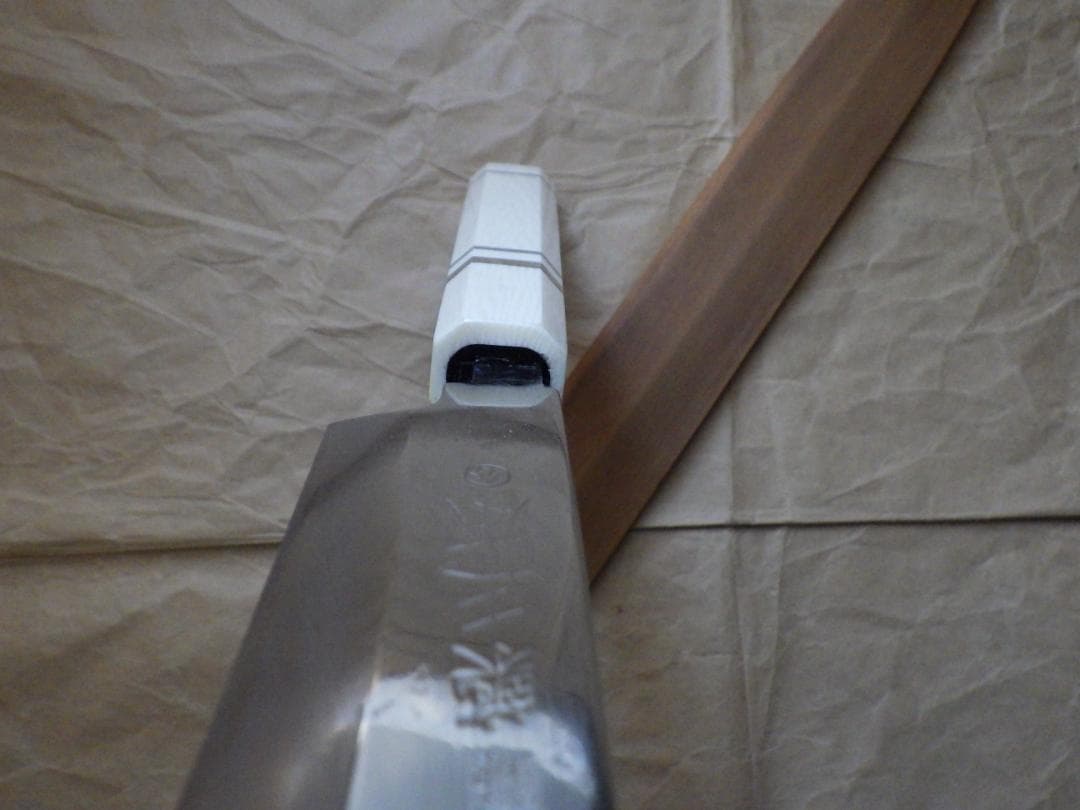 正本★柳刃刺身包丁・水焼★人工象牙八角柄★鞘付属★