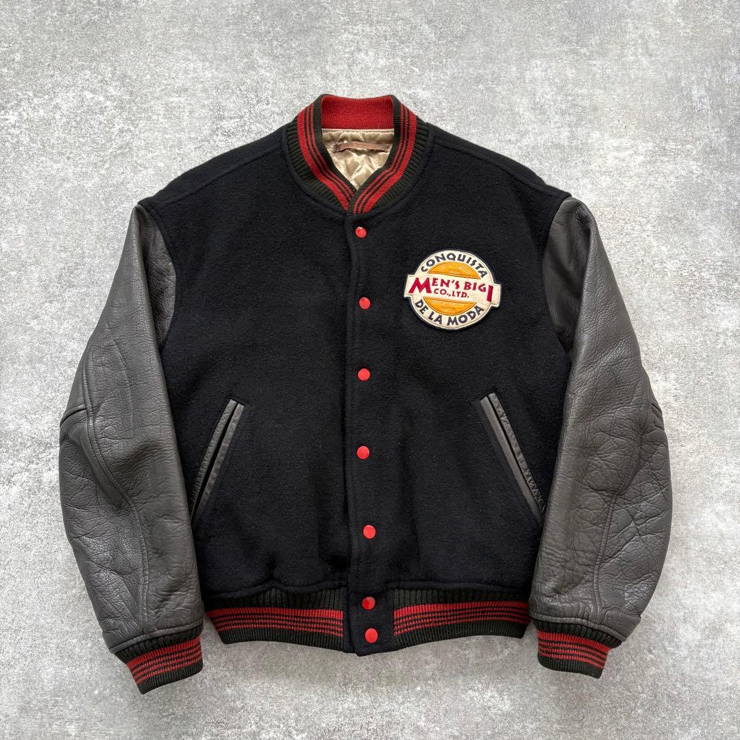 【Men's Bigi】 メンズビギ スタジャン ヴィンテージ ブラック 刺繍