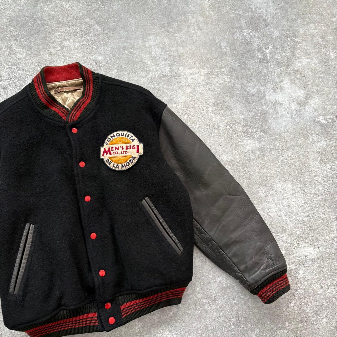 【Men's Bigi】 メンズビギ スタジャン ヴィンテージ ブラック 刺繍