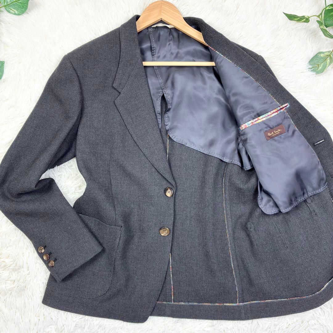 美品　ポールスミスコレクション　花柄パイピング　ワッフルアンコンジャケット　XL