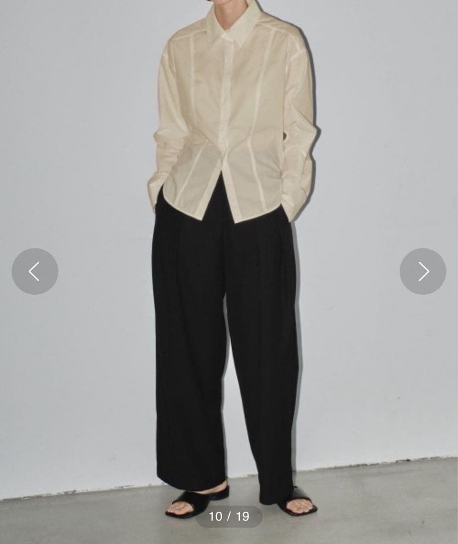 TODAYFUL Tuck Twill Trousers 38 ブラック