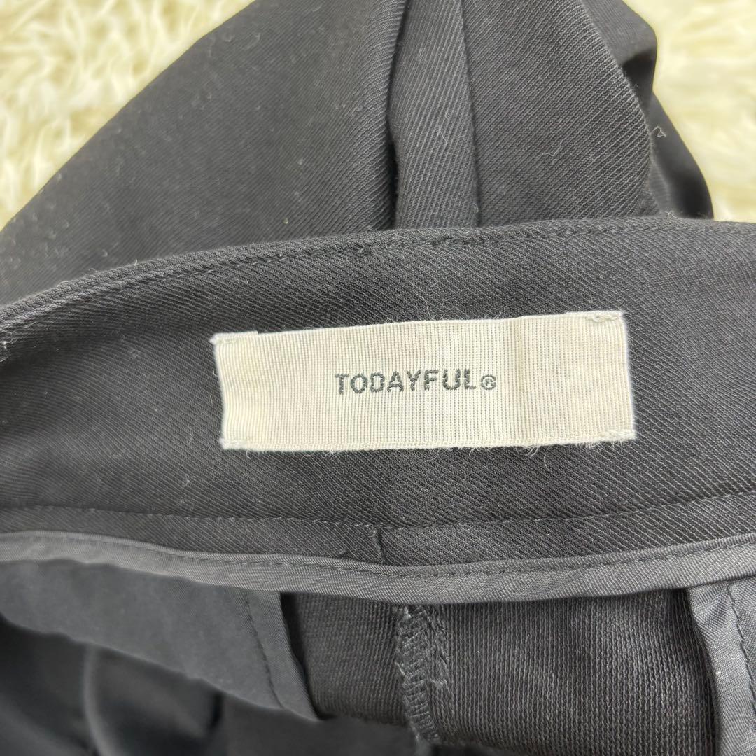 TODAYFUL Tuck Twill Trousers 38 ブラック