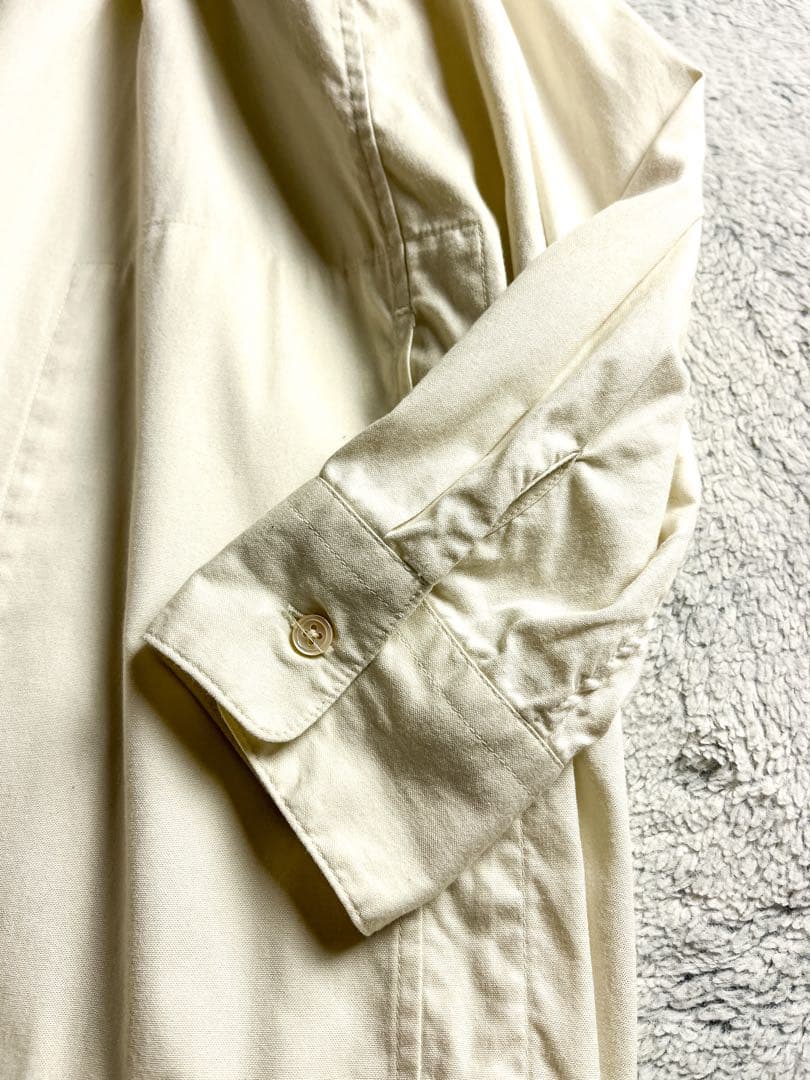 【kagure】かぐれ 綿100% ギャザーシャツワンピース アイボリー F