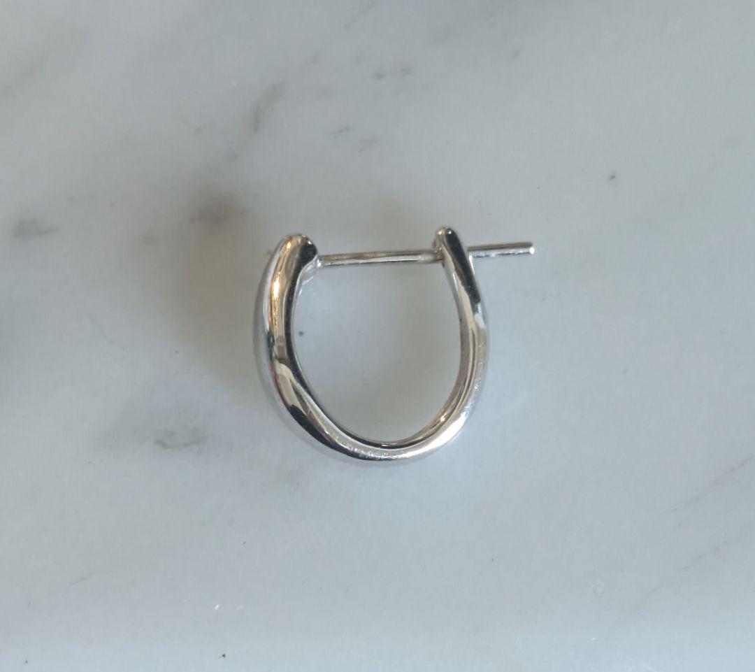 K18ホワイトゴールド フープ型 ピアス(片耳用)