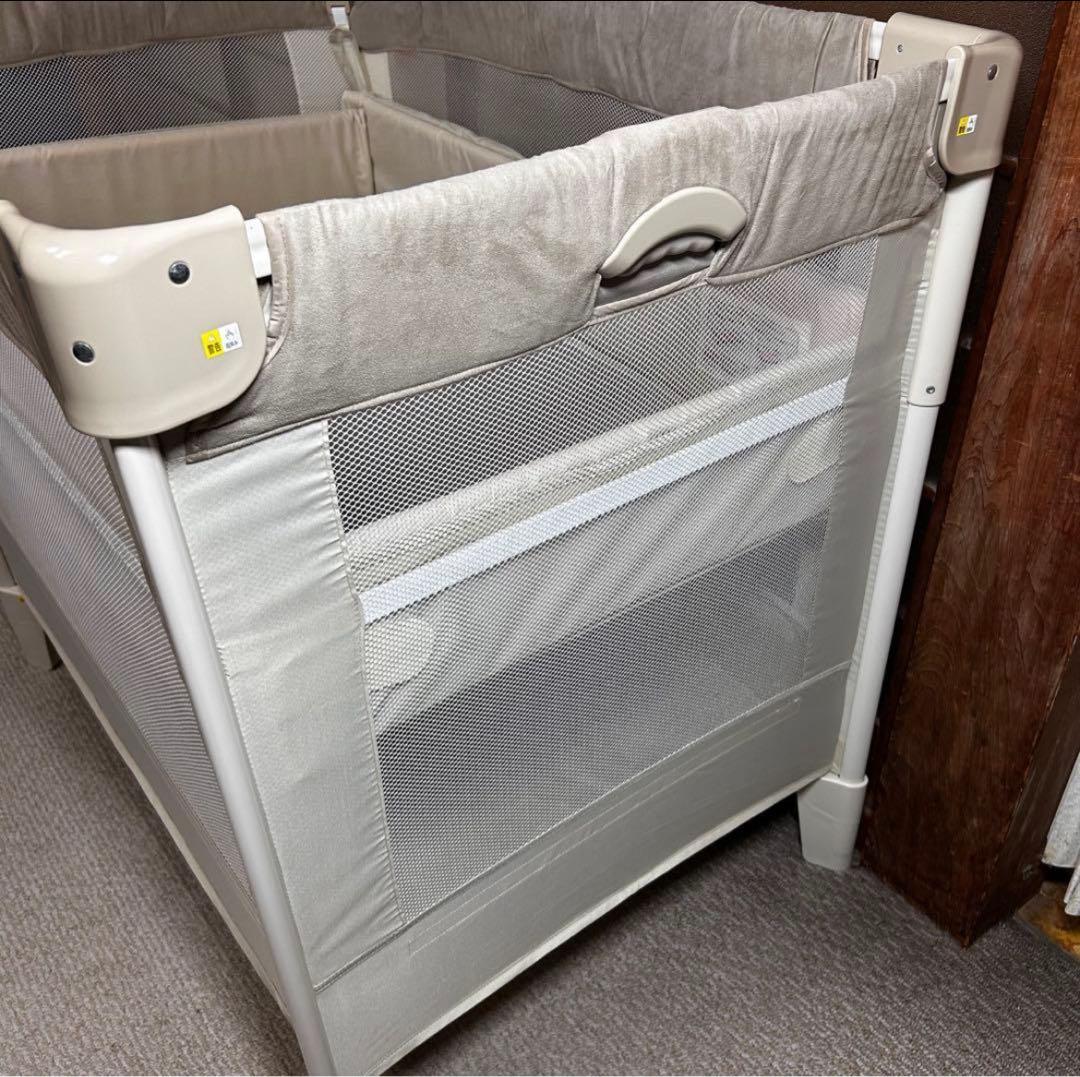 【極美品】Aprica ココネル エアープラス AB ホワイトグレー　収納袋付