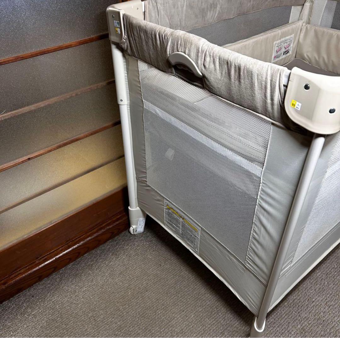 【極美品】Aprica ココネル エアープラス AB ホワイトグレー　収納袋付