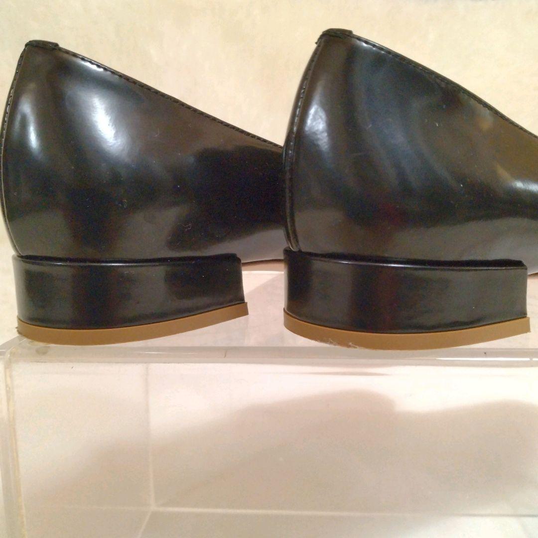 極美品 ファビオルスコーニ 本革 24.5 ビットローファー ローヒール 黒