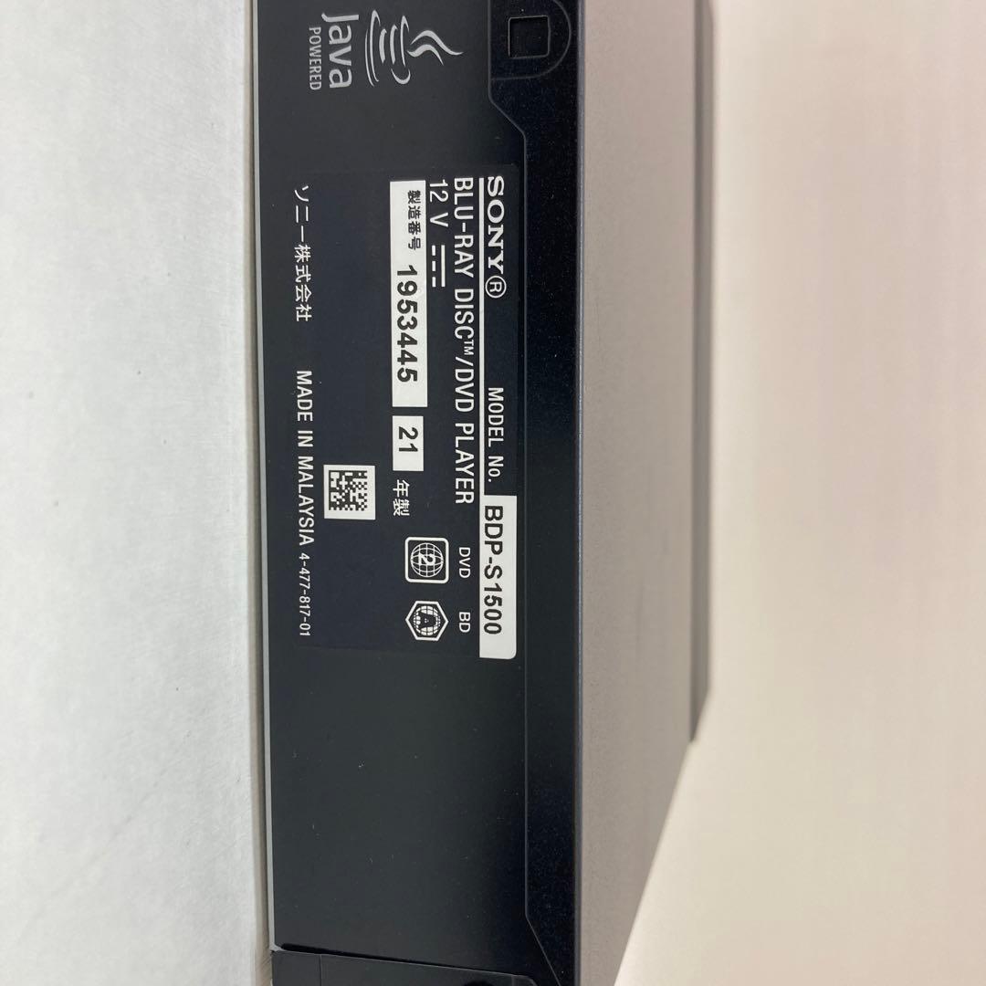 Sony ブルーレイディスクプレイヤー BDP-S1500