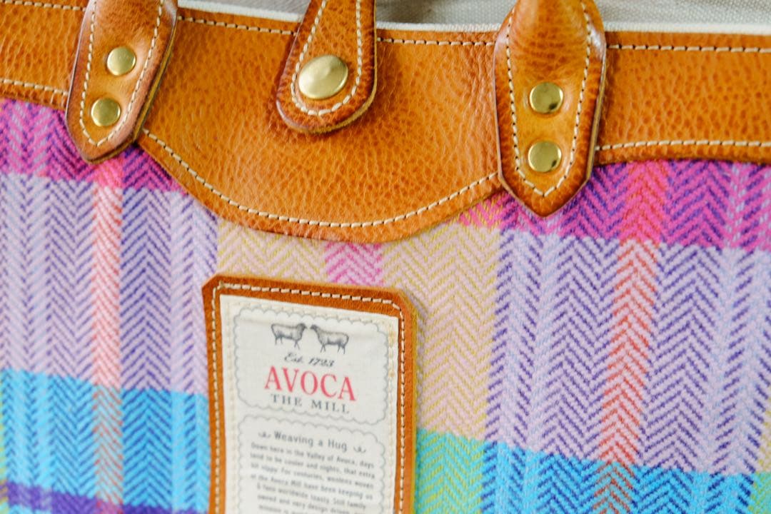 ◆AVOCAツィードと最高級トスカーナヌメ牛革トートバッグ 日本製鞄